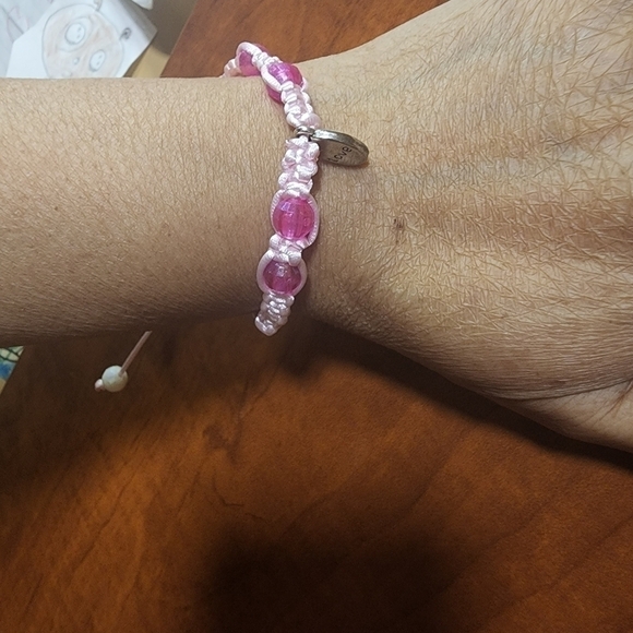 𝅺handmade Adjustable Bead Bracelets Pink - Picture 13 of 13